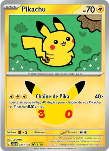Carte Pikachu — 30ᵉ Anniversaire