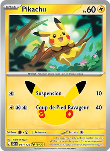 Carte Pikachu — 30ᵉ Anniversaire