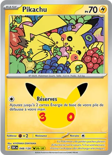 Carte Pikachu — 30ᵉ Anniversaire