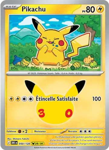 Carte Pikachu — 30ᵉ Anniversaire