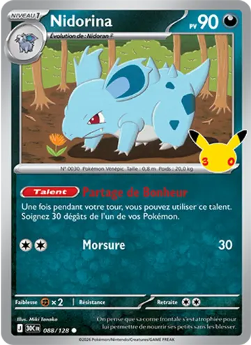 Carte Nidorina — 30ᵉ Anniversaire