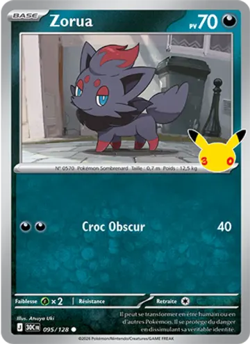 Carte Zorua — 30ᵉ Anniversaire