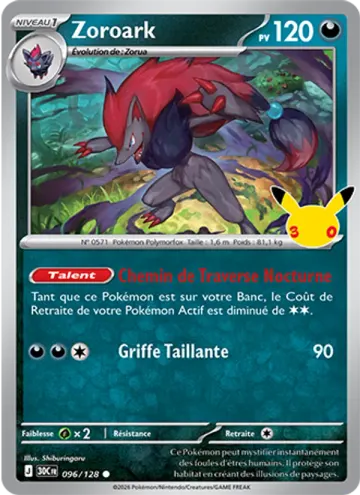 Carte Zoroark — 30ᵉ Anniversaire