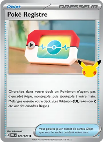 Carte Poké Registre — 30ᵉ Anniversaire