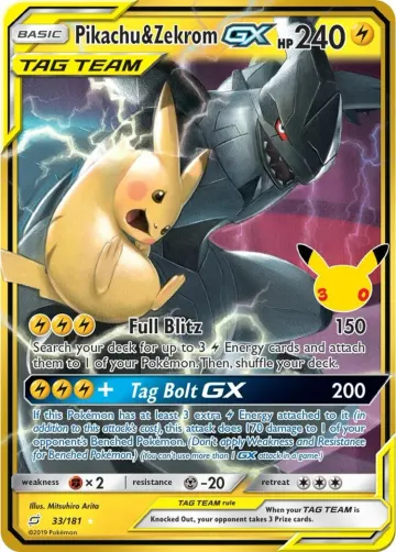 Carte Pikachu et Zekrom GX — Collection Classique30ᵉ Anniversaire