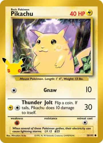 Carte Pikachu — Collection Classique30ᵉ Anniversaire
