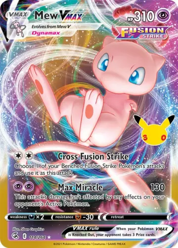 Carte Mew-VMAX — Collection Classique30ᵉ Anniversaire