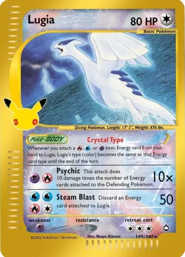 Carte Lugia — Collection Classique30ᵉ Anniversaire